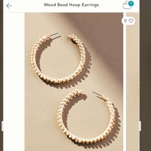 Wood Bead Hoop Earrings